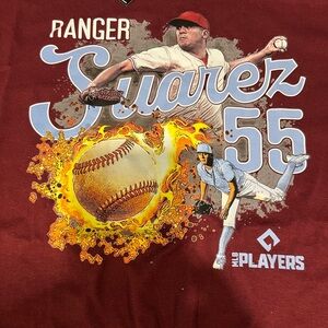 Ranger Suarez Gildan Maroon Baseball Tee